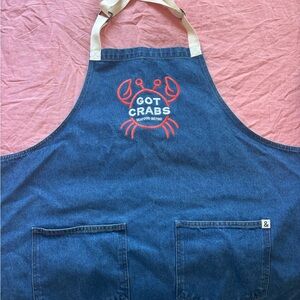 Denim Apron with Crab Design